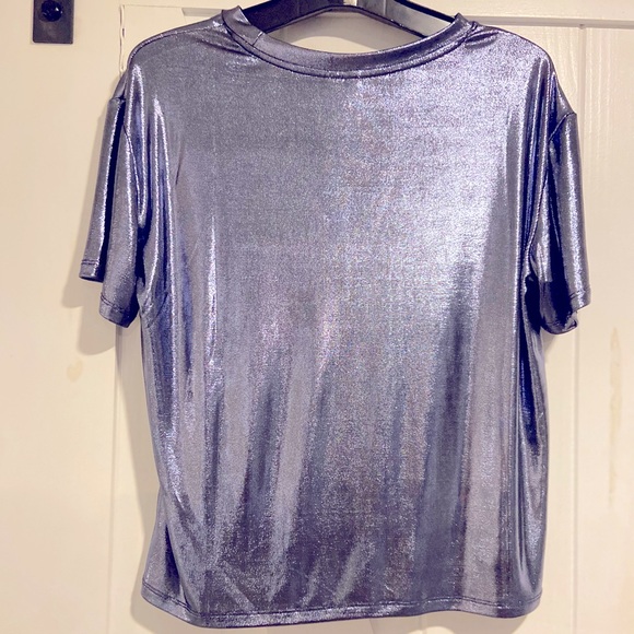 H&M Blue Metallic Tshirt - Picture 2 of 5